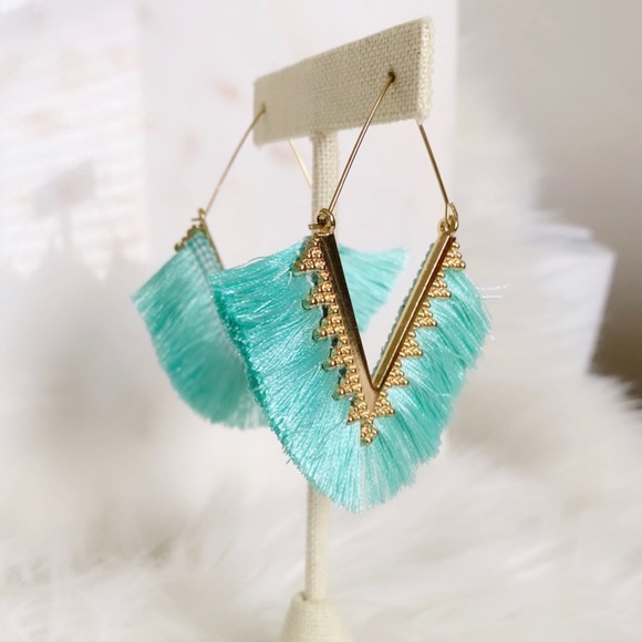 Jewelry - NEW V Tassel MINT GREEN Earrings